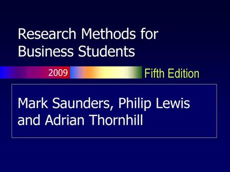 Research Methods for Business Students