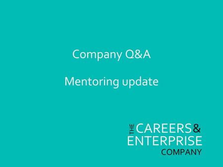 Company Q&A Mentoring update