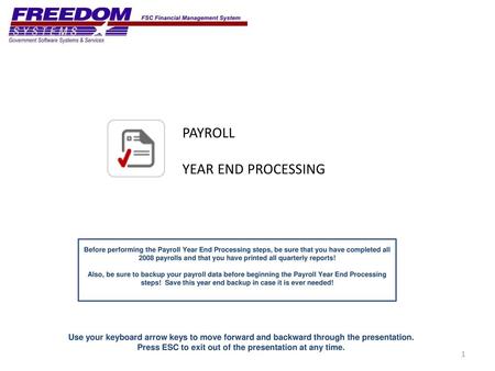 PAYROLL YEAR END PROCESSING