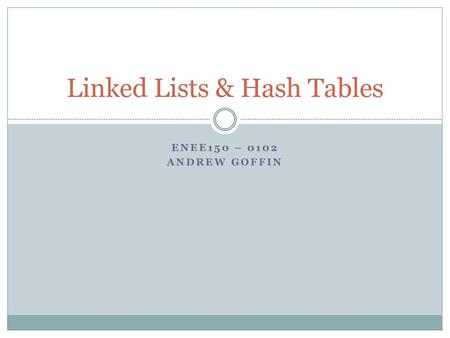 Linked Lists & Hash Tables