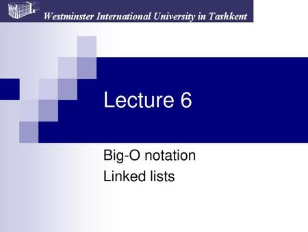 Big-O notation Linked lists