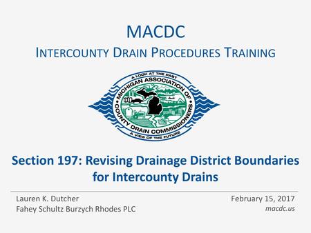 MACDC Intercounty Drain Procedures Training