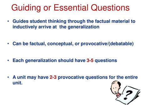 Guiding or Essential Questions