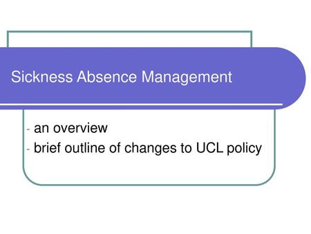 Sickness Absence Management