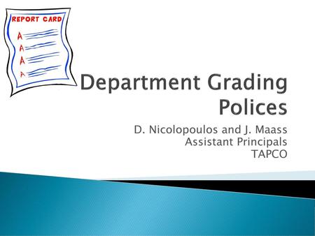 Department Grading Polices