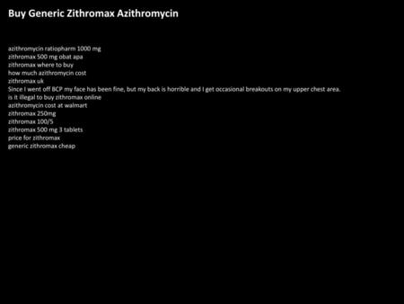 Buy Generic Zithromax Azithromycin