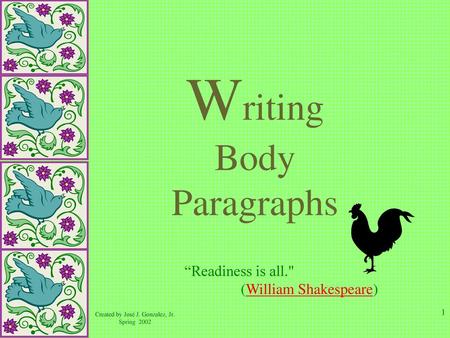 Writing Body Paragraphs