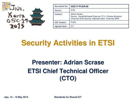 Security Activities in ETSI