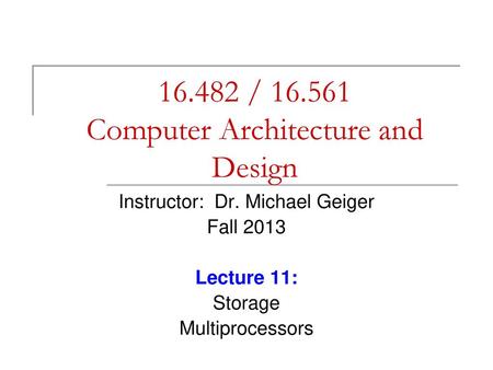 / Computer Architecture and Design