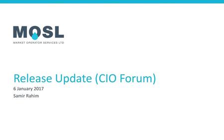 Release Update (CIO Forum)