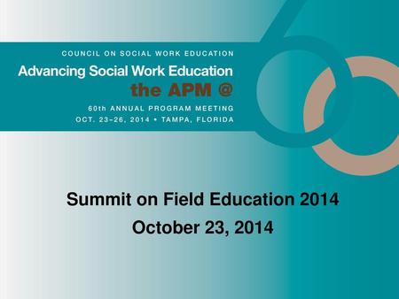 Summit on Field Education 2014