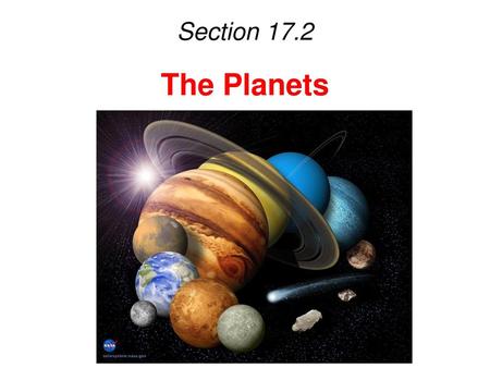 Section 17.2 The Planets.