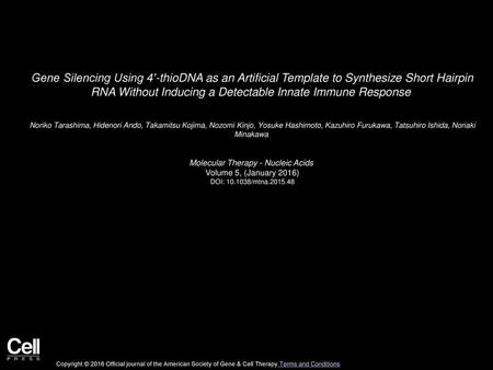 Molecular Therapy - Nucleic Acids