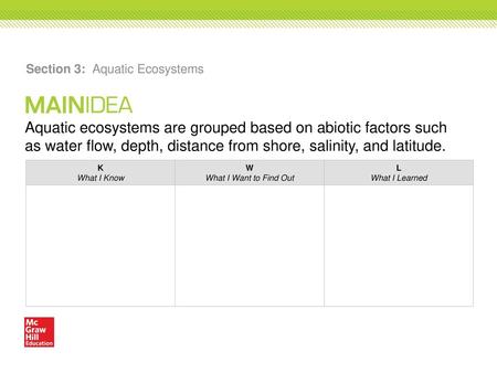 Section 3: Aquatic Ecosystems