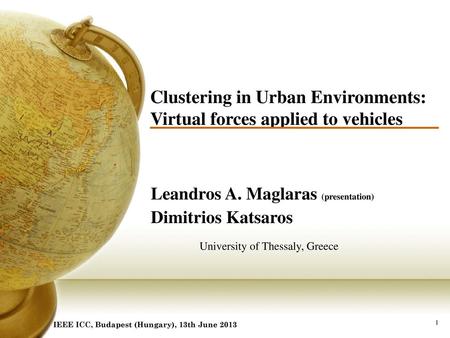 Clustering in Urban Environments: Virtual forces applied to vehicles