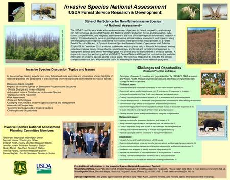 Invasive Species National Assessment