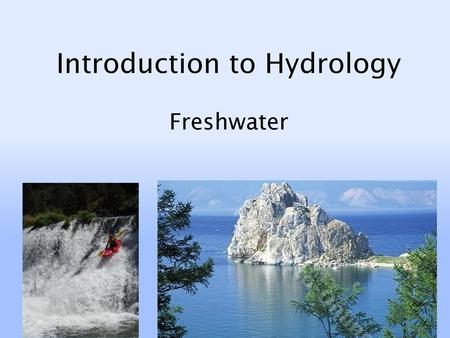 Introduction to Hydrology