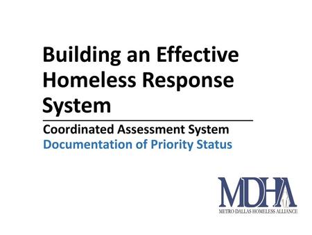 Building an Effective Homeless Response System