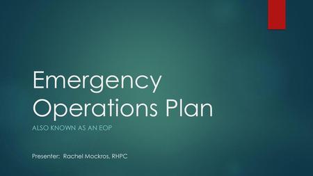 Emergency Operations Plan