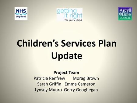 Children’s Services Plan Update