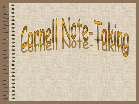 Cornell Note-Taking.