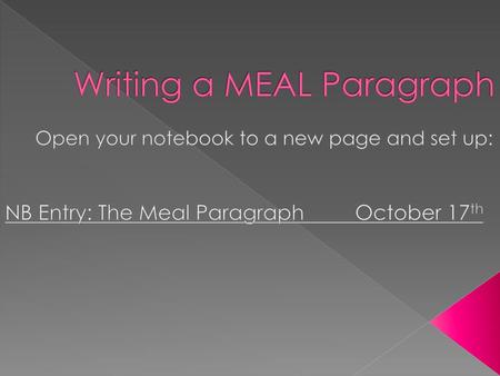 Writing a MEAL Paragraph