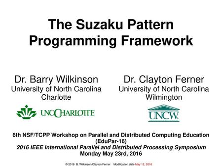 The Suzaku Pattern Programming Framework