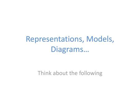 Representations, Models, Diagrams…