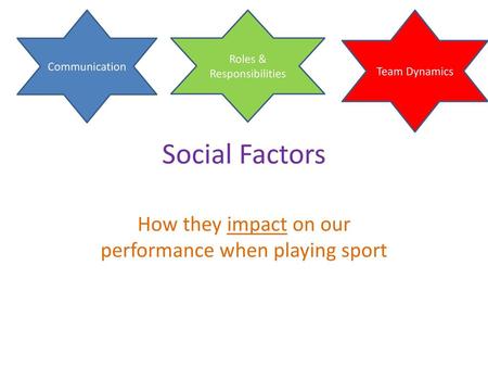 How they impact on our performance when playing sport