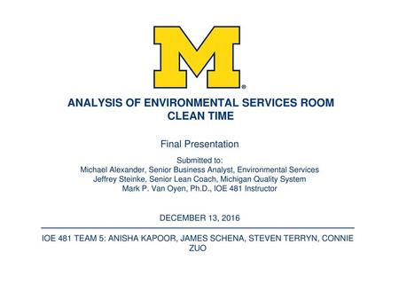 Analysis of Environmental Services Room Clean Time