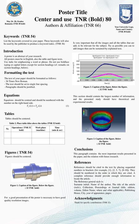 Poster Title Center and use TNR (Bold) 80