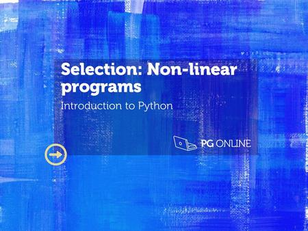 Selection: Non-linear programs