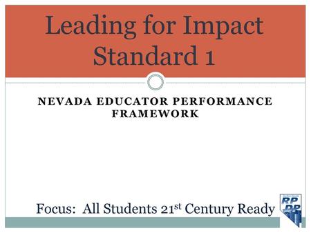 Leading for Impact Standard 1