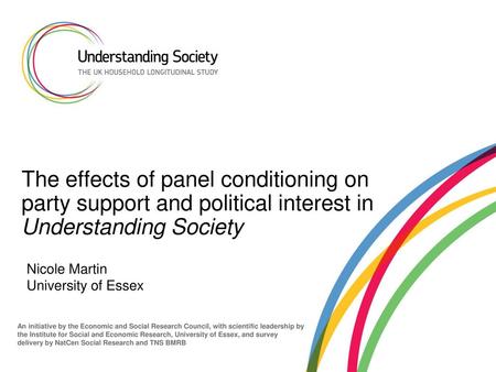 The effects of panel conditioning on party support and political interest in Understanding Society Nicole Martin University of Essex.