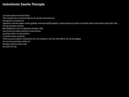 Isotretinoin Zweite Therapie