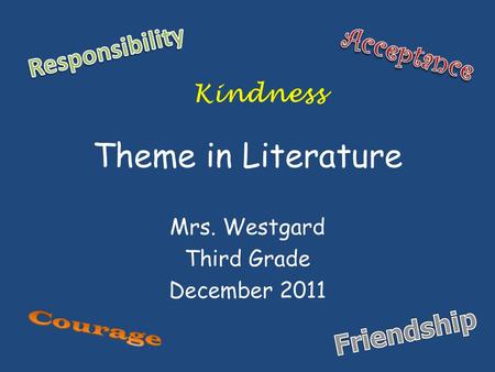 Mrs. Westgard Third Grade December 2011