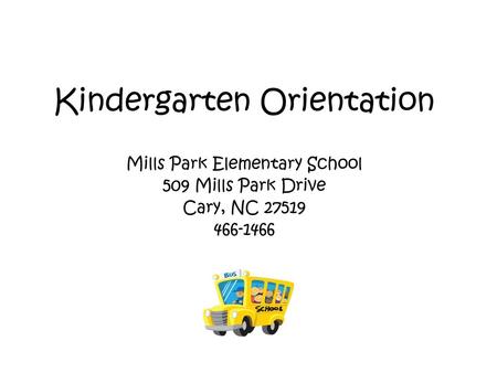 Kindergarten Orientation