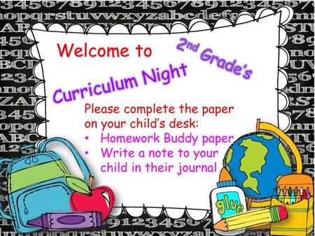 Curriculum Night 2nd Grade’s