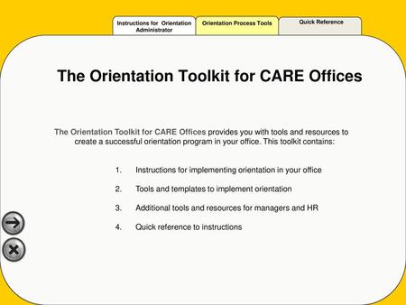 The Orientation Toolkit for CARE Offices