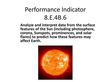 Performance Indicator 8.E.4B.6