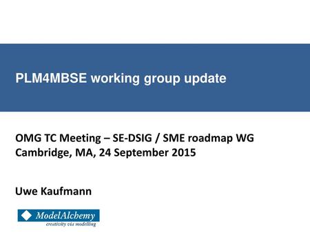 PLM4MBSE working group update