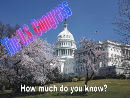 The U.S. Congress How much do you know?.