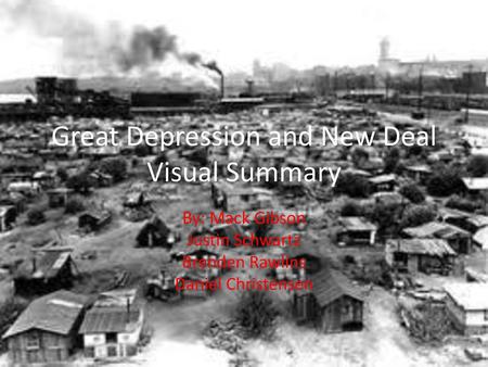 Great Depression and New Deal Visual Summary