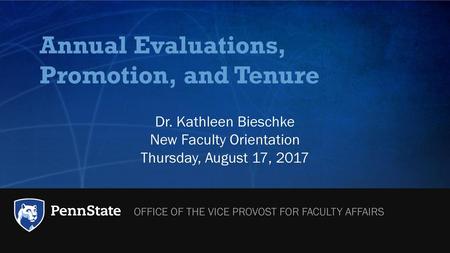 Annual Evaluations, Promotion, and Tenure