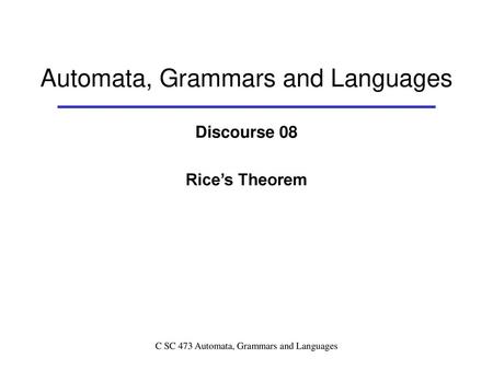 Automata, Grammars and Languages