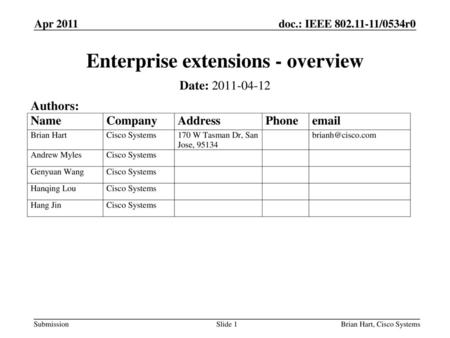 Enterprise extensions - overview