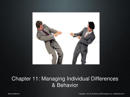 Chapter 11: Managing Individual Differences & Behavior