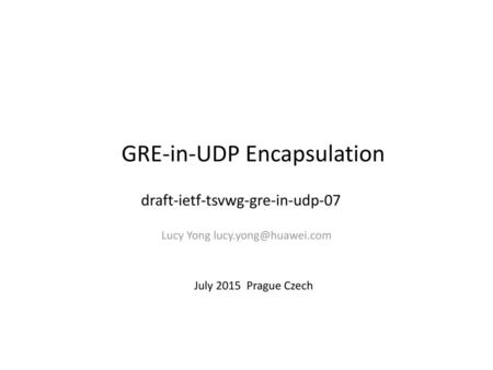 GRE-in-UDP Encapsulation