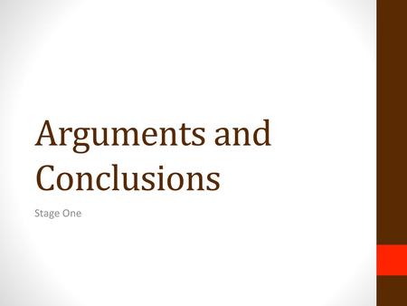 Arguments and Conclusions