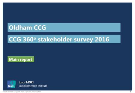 CCG 360o stakeholder survey 2016